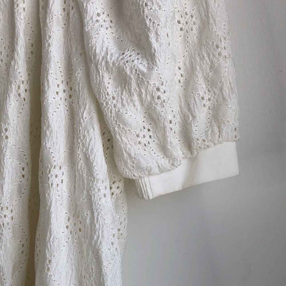 Maeve Anthropologie White Eyelet Puff-Sleeve Square-Neck Dress - Picture 6 of 14